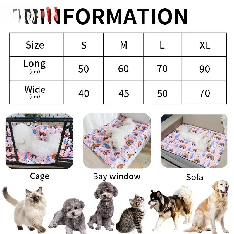 Pet Pee Pad Washable Pet Diaper Mat Reusable Mats for Dogs Dog Bed Urine Washable Dog Training Pad Four Seasons Pet Mat Cover