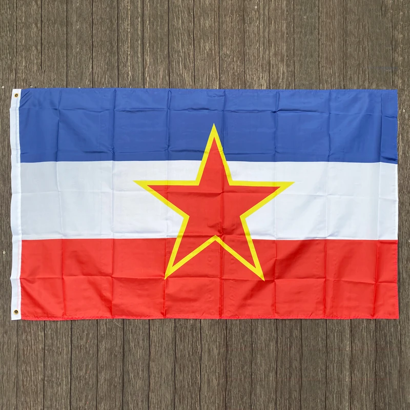 xvggdg niestandardowa flaga 90 * 150 cm Flaga Jugosławii z niestandardowym prezentem baner hobbystyczny 100% poliester baner z nadrukiem cyfrowym