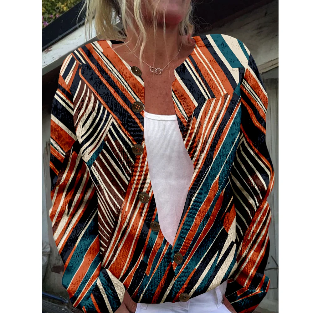 

Осень-зима вязаный кардиган свитер с геометрическим узором уличная одежда женские свитера вязаный топ повседневные крутые джемперы модные