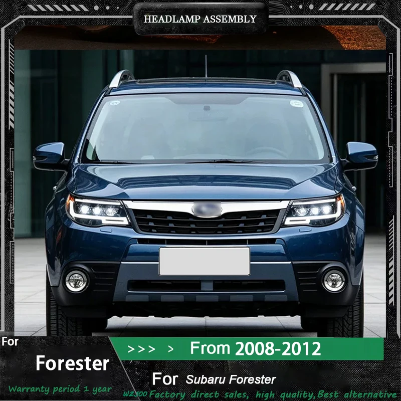 Car LED Headlight Assembly for Subaru Forester 2008‑2012 DRL Sequential Dynamic Turn Signal Plug And Play Auto Accessories