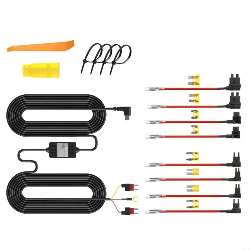 R91A DashCam Hardwire USB C طقم أسلاك صلبة USB C منفذ الطاقة لمدة 24 ساعة مراقبة وقوف السيارات آمنة ومستقرة إمدادات الطاقة