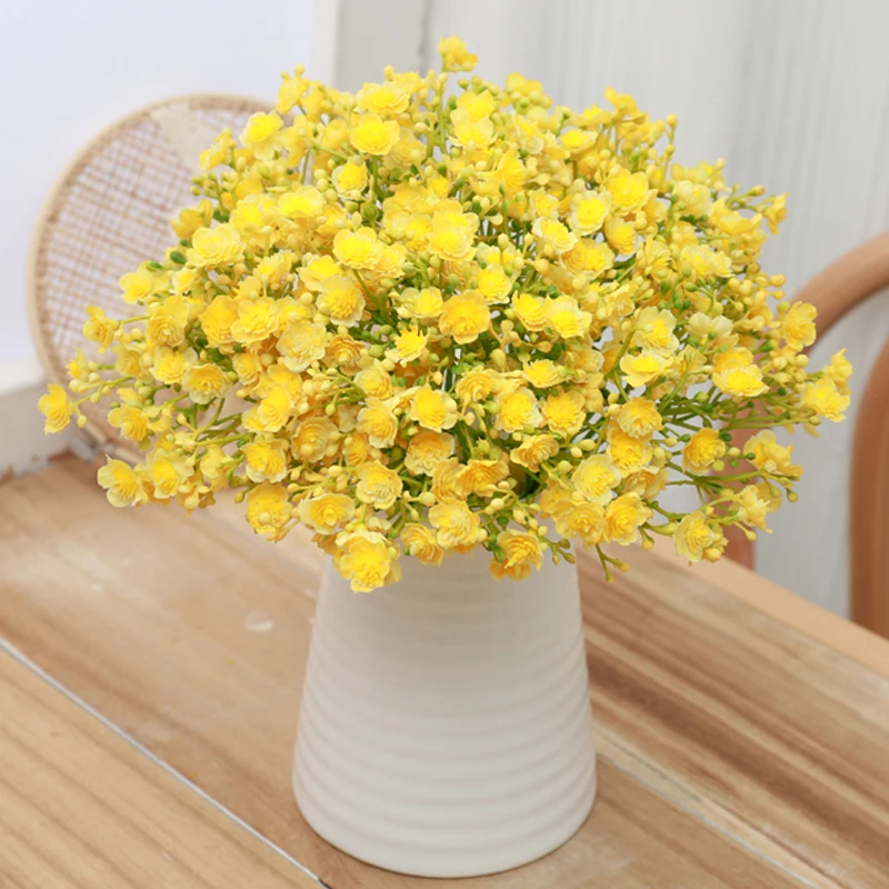 Gypsophila Flower Bride Holding Plastic Bouquet Wedding Vases for Home Decor Accessories Ornamental Flowerpot Artificial Plants