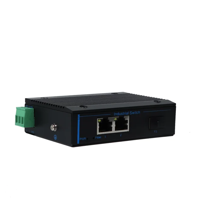 Industrial Ethernet Switch 2 Port Gigabit DC Input Network Switch SFP RJ45 DIN-rail Ethernet Switch