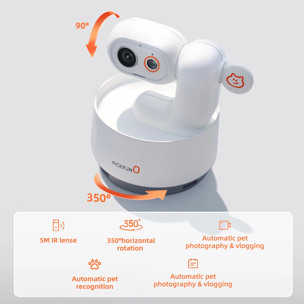 2K 500W HD Auto Track Pet Action Camera Rotation WiFi Cloud/Local Storage Lightweight Pet Health Monitoring Ai Network Camera