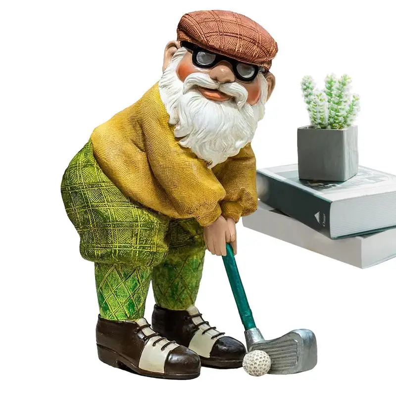 

The Great Golfing Gnome Garden Ornaments Funny Golfing Gnome Statue Golf Dwarf Resin Handicrafts Decorations For Yard Lawn Patio