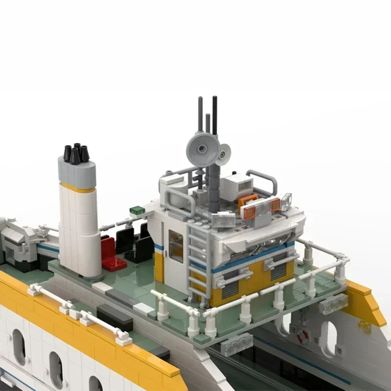 Klocki konstrukcyjne Moc Urban Port Model Statku Średniej Wielkości Autobus na Kołach Technologia Modułowe Klocki Prezent Zabawki Świąteczne Zestawy DIY Montaż