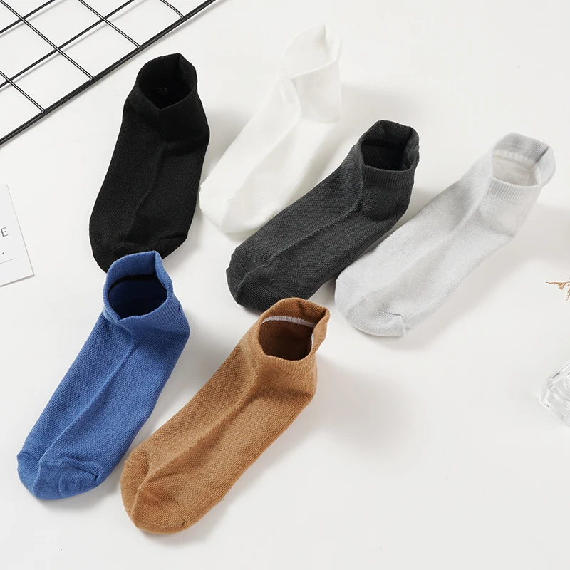 Men\'s Thin Breathable Mesh Short Socks Fashion Comfortable Solid Color Casual Ankle Short Street Low Tube High Quality Socks