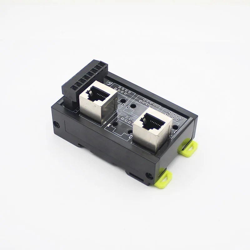 RJ45 to screw 8P8C Jack 2-Way Buss Breakout Board Terminal Block, Connector DIN rail mounting RJ45 connector