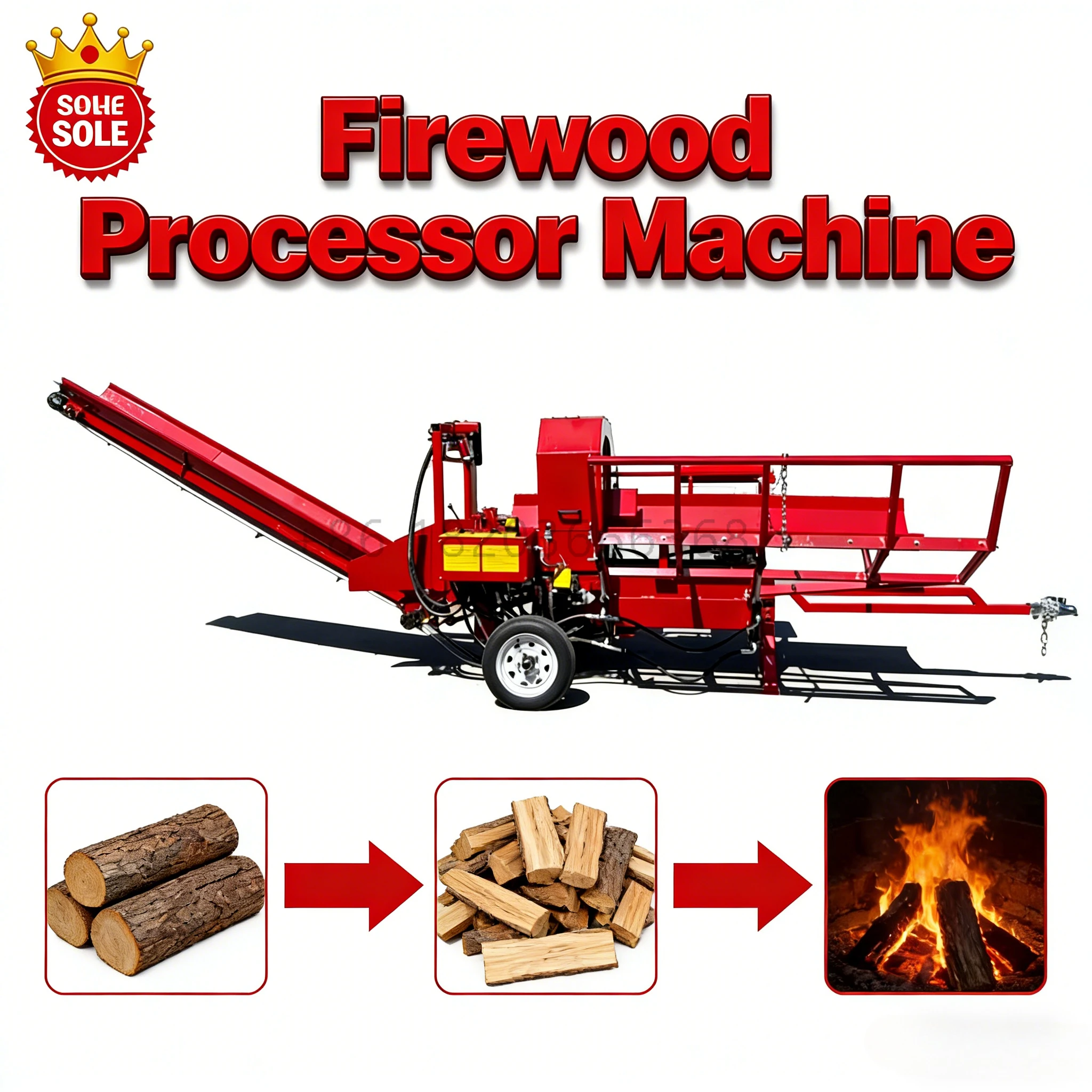 

Customized 30T Automatic Firewood Processor For Forestry And Woodworking Engine Powered Wood Processor With Log Lifter