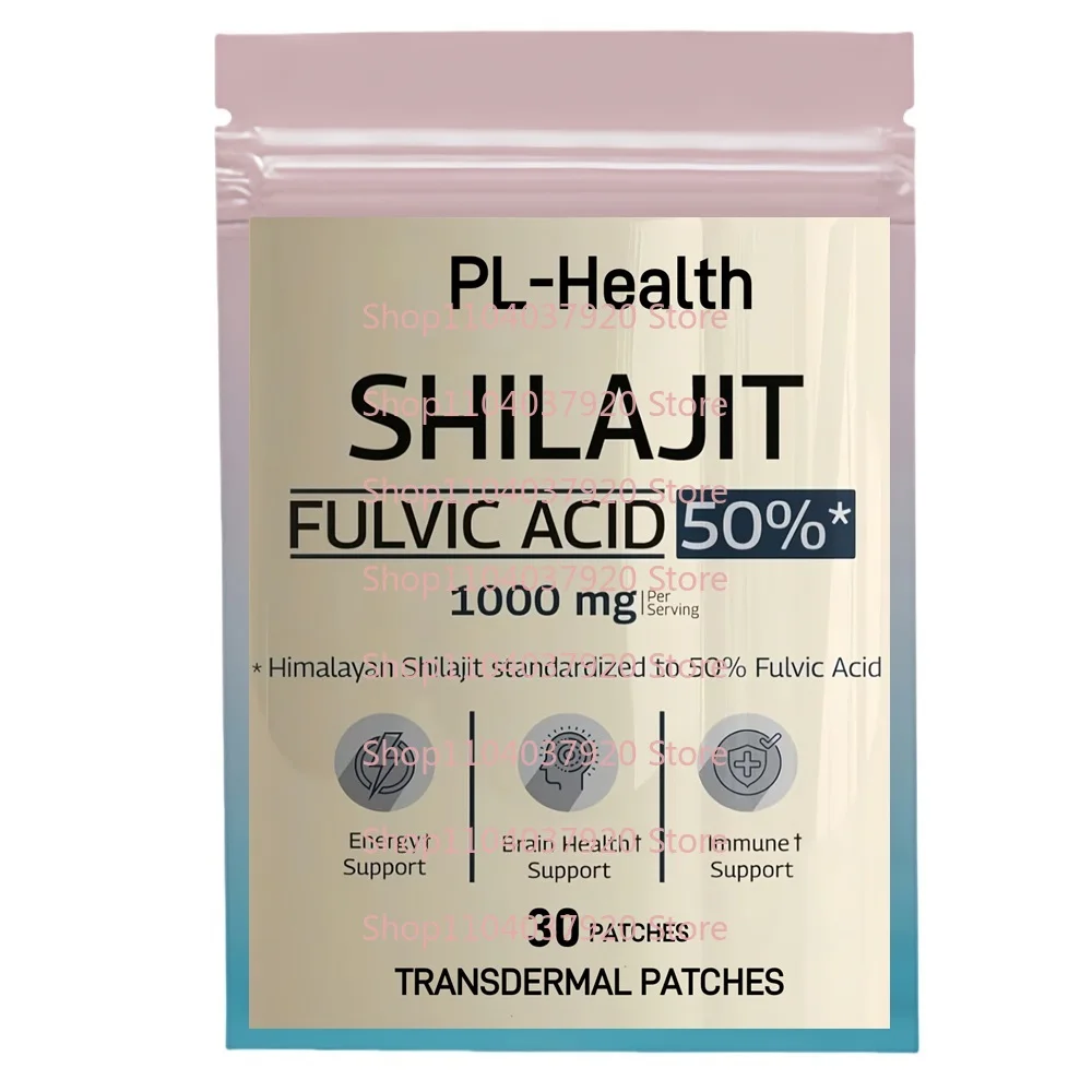 

30 Patches Shilajit Transdermal Patches for Women & Men Support Energy Immune&Brain Health