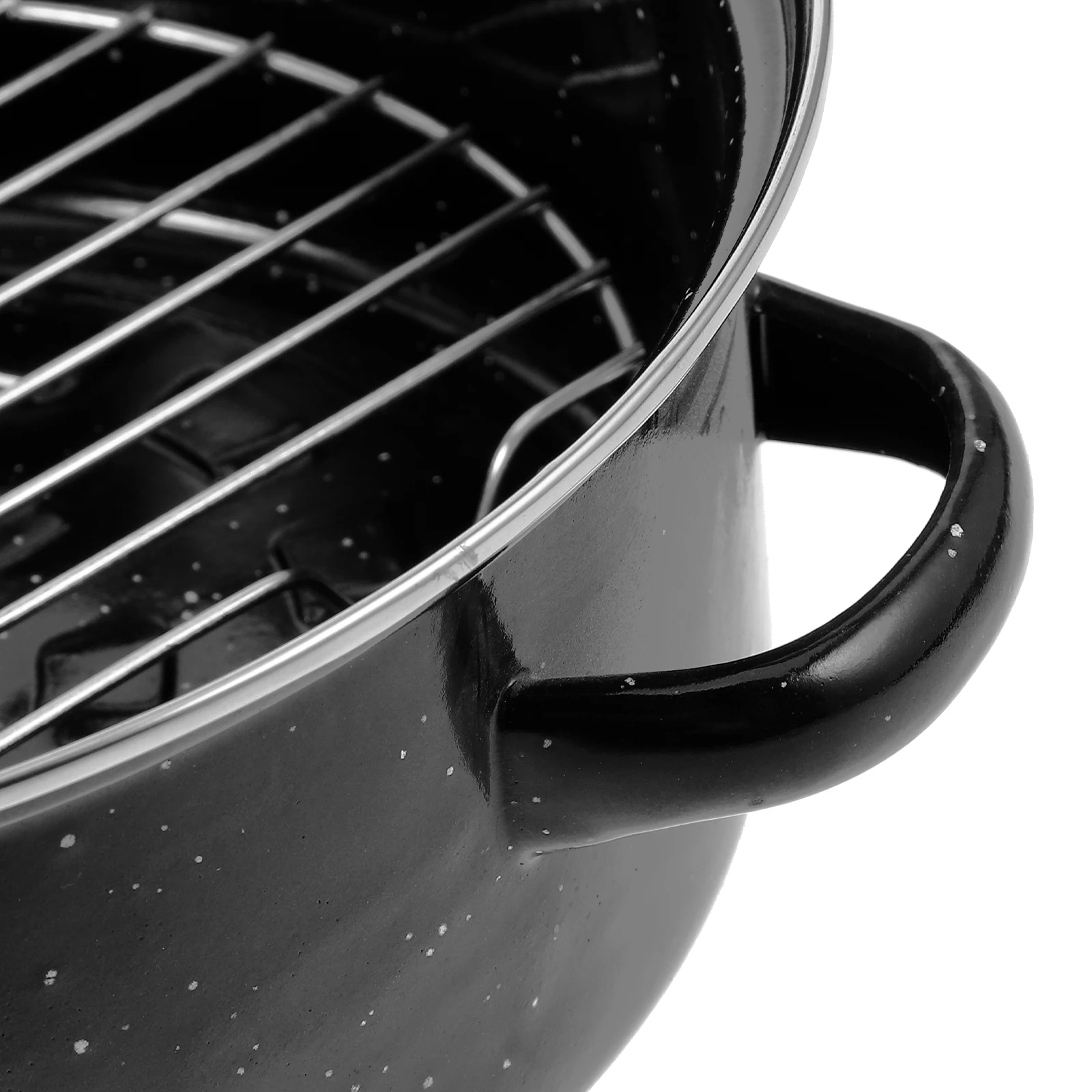 

Lidded Double Handles Enameled Barbecue Cooking Pot Heat Resistant Reusable Household Roasting Pot Kitchen Supplies Turkey