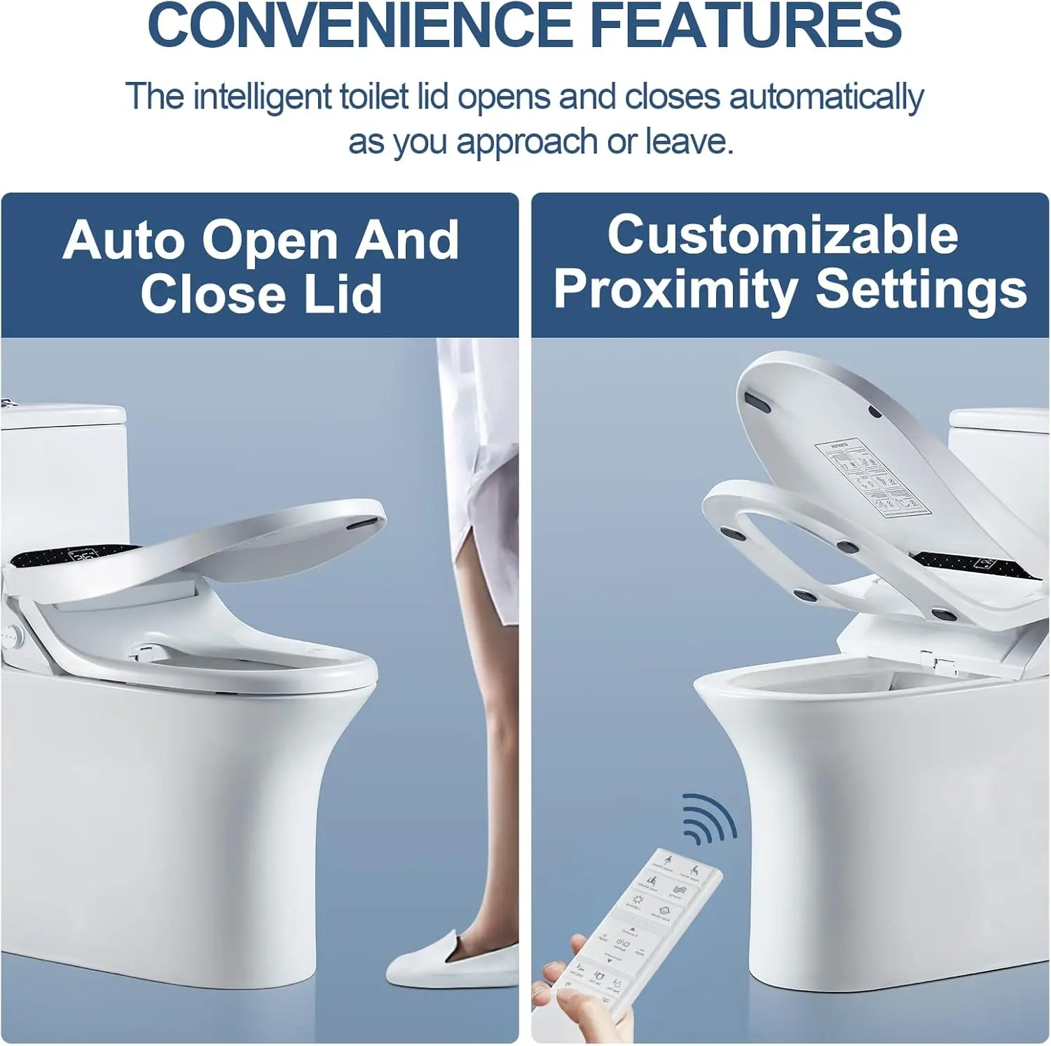 Bidet Toilet Seat With Auto Open&Close Turbo Wash Wireless Remote The heated Toilet Seat Have Adjustable Heated Seat