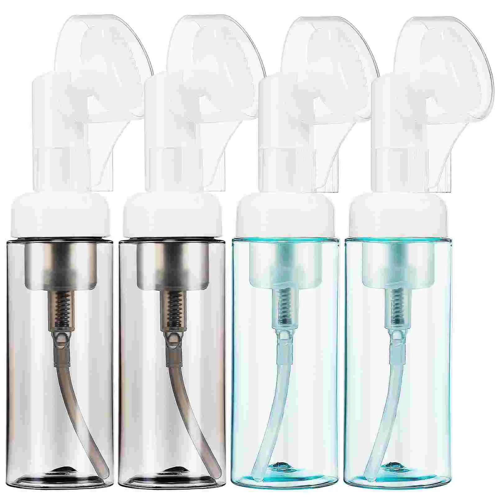 

4 pcs Toiletries Packaging Empty Bottle Foam 60mlTransparent Green Portable Travel Dispenser