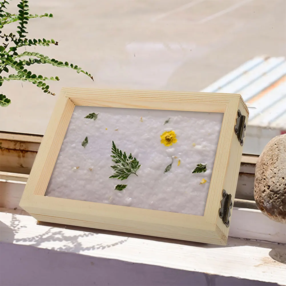 

3Pcs Pine Wood Paper Making Frame DIY Handcraft Mold for Kindergarten Educational Paper Craft Tools Mesh Screen Kit