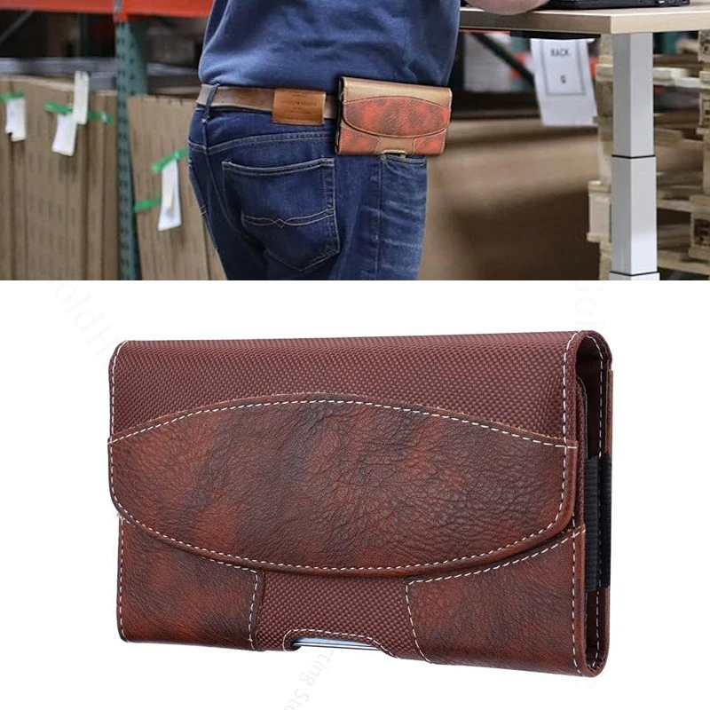 

Magnetic Flip Phone Leather Case For iPhone 17 16 15 Pro Max Belt Waist Bag Phone Cover For Apple 17 Air 14 13 12 Pro Max Pouch