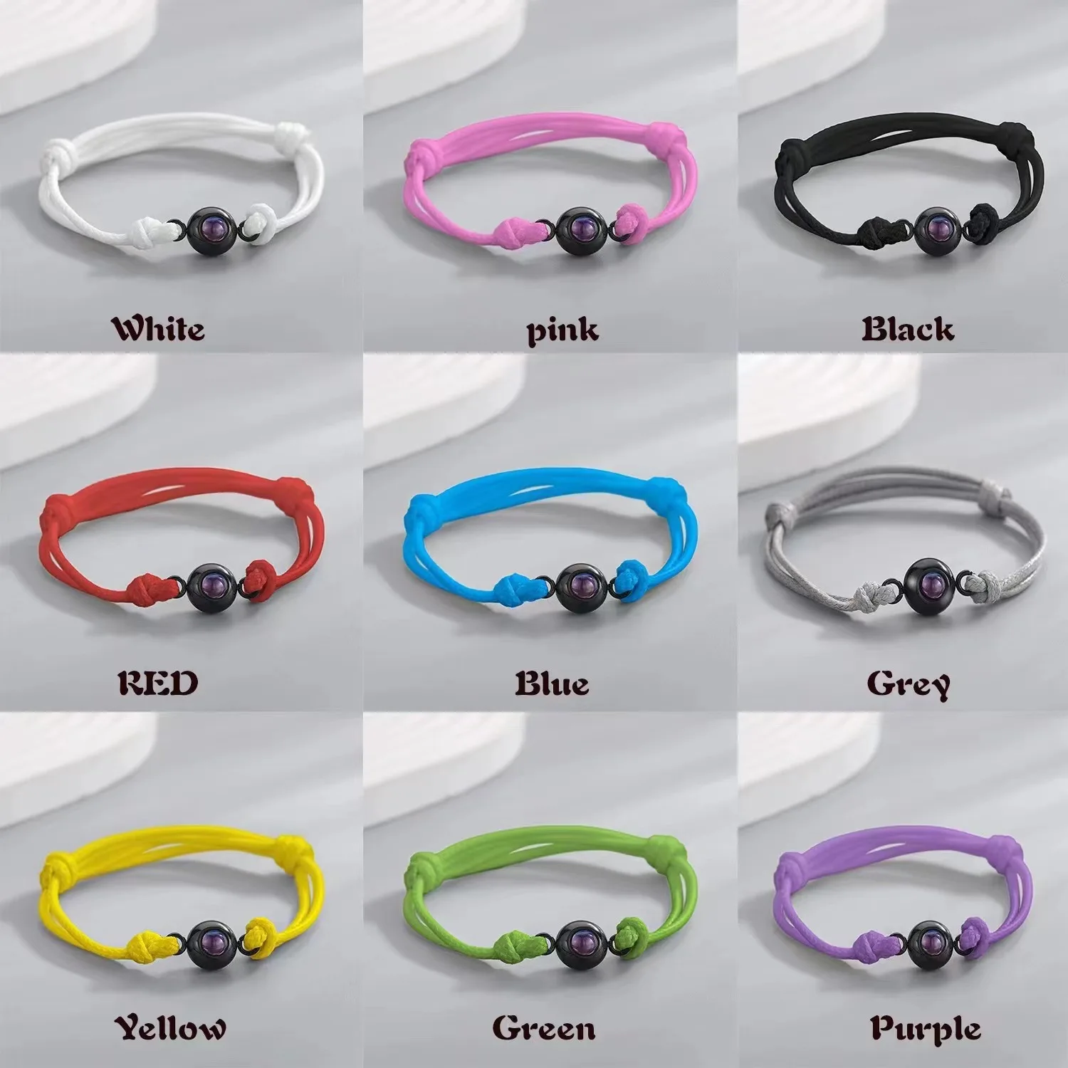 Custom Photo Projection Bracelet Colorful Woven Rope Bracelet For Women Personalized Picture Gift Jewelry