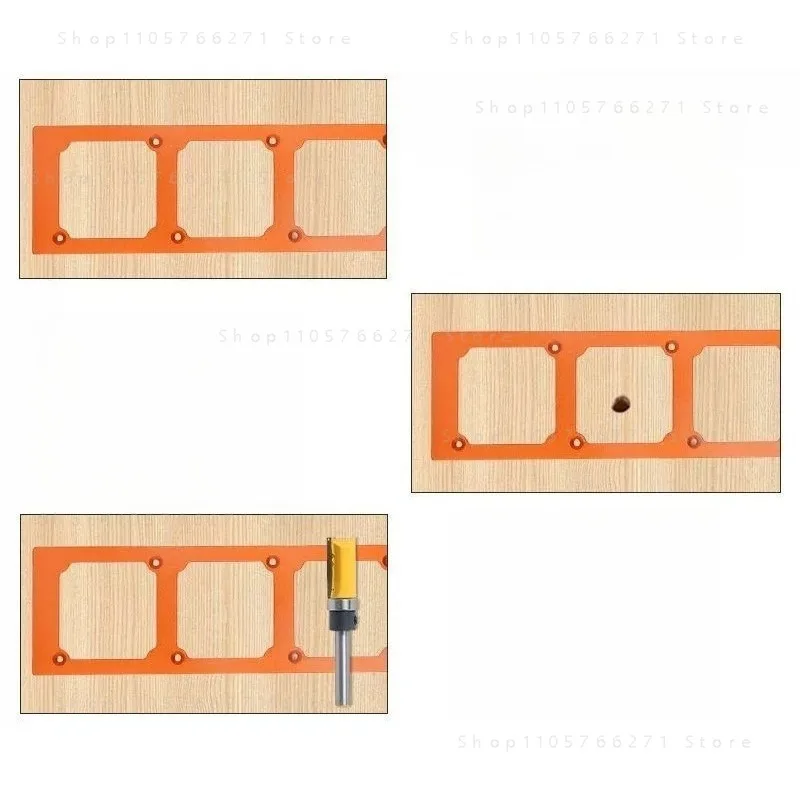 Switch socket opening mold aluminum alloy opening artifact woodworking square wire box bottom box slotting template