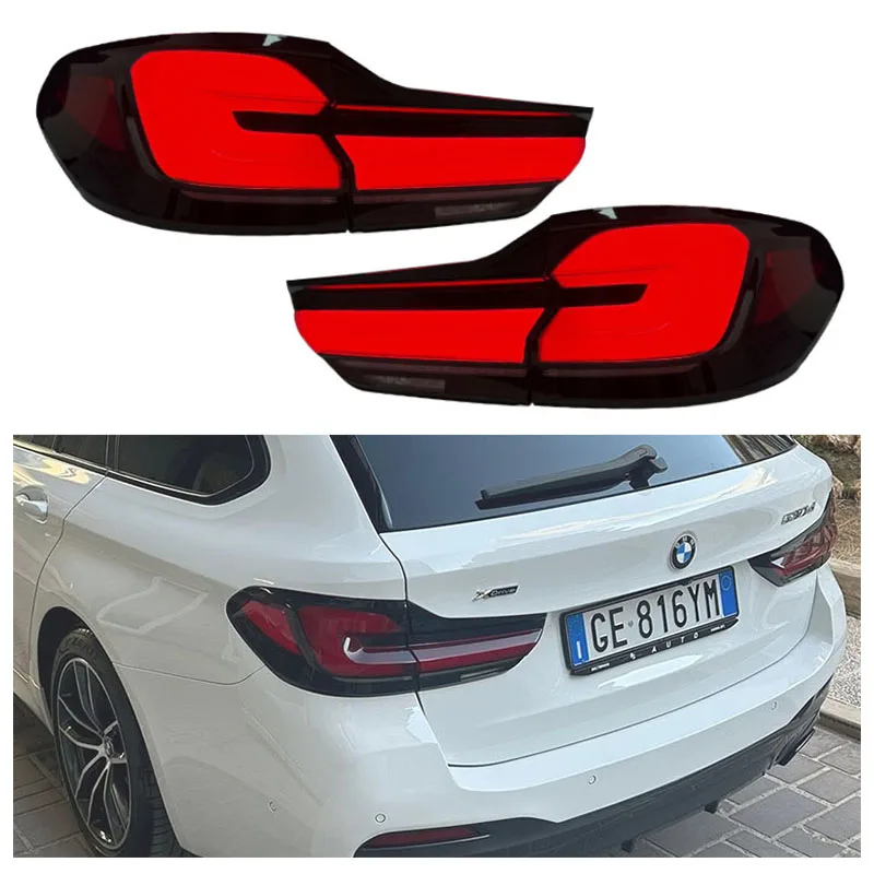 

Для BMW 5 серии Touring G31 задний фонарь в сборе 2017-2023, обновленный с новым светодиодным динамическим последовательным задним фонарем