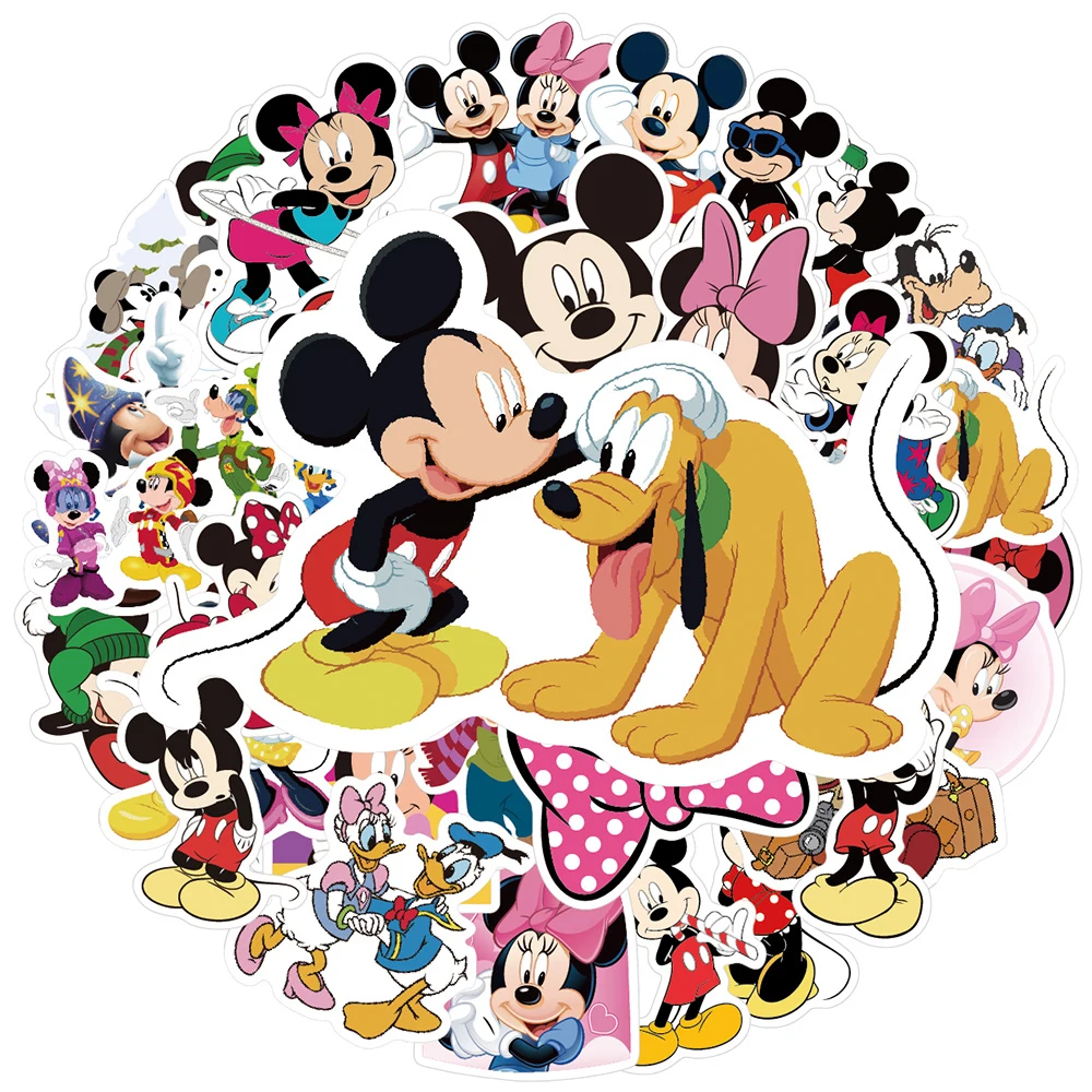 10/30/50PCS Disney Mickey Mouse Stickers Cute Decal Phone Skateboard Guitar Scrapbook Luggage Graffiti Cartoon Kids Sticker Toys