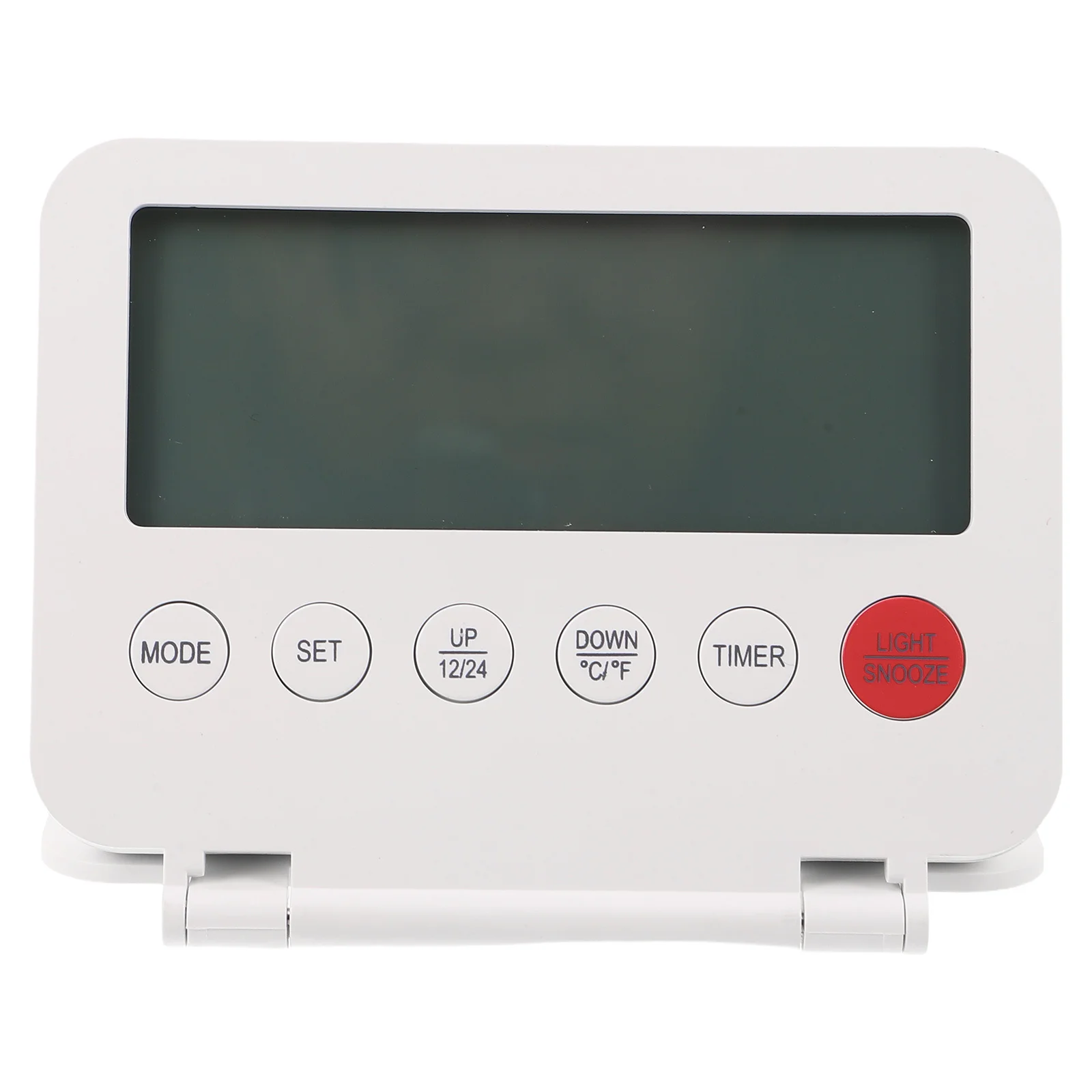 

Travel Alarm Clock Small White Lcd Digital Display Date Temperature Backlight Light Portable Bedside Desk