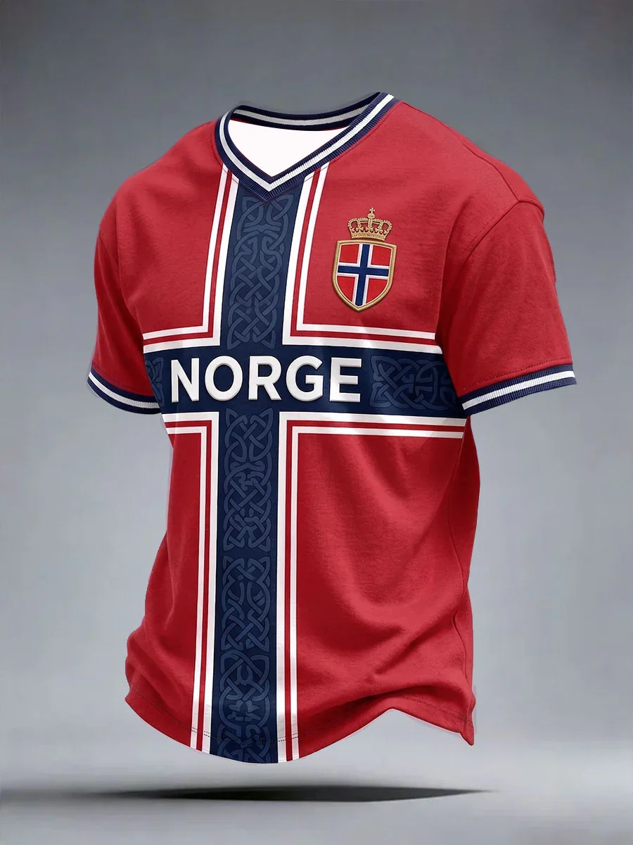 2026 Edition Norwegian Fans Football Training T-Shirt - 3D Print - Fashionable, Comfortable and Breathable - Family Clothing