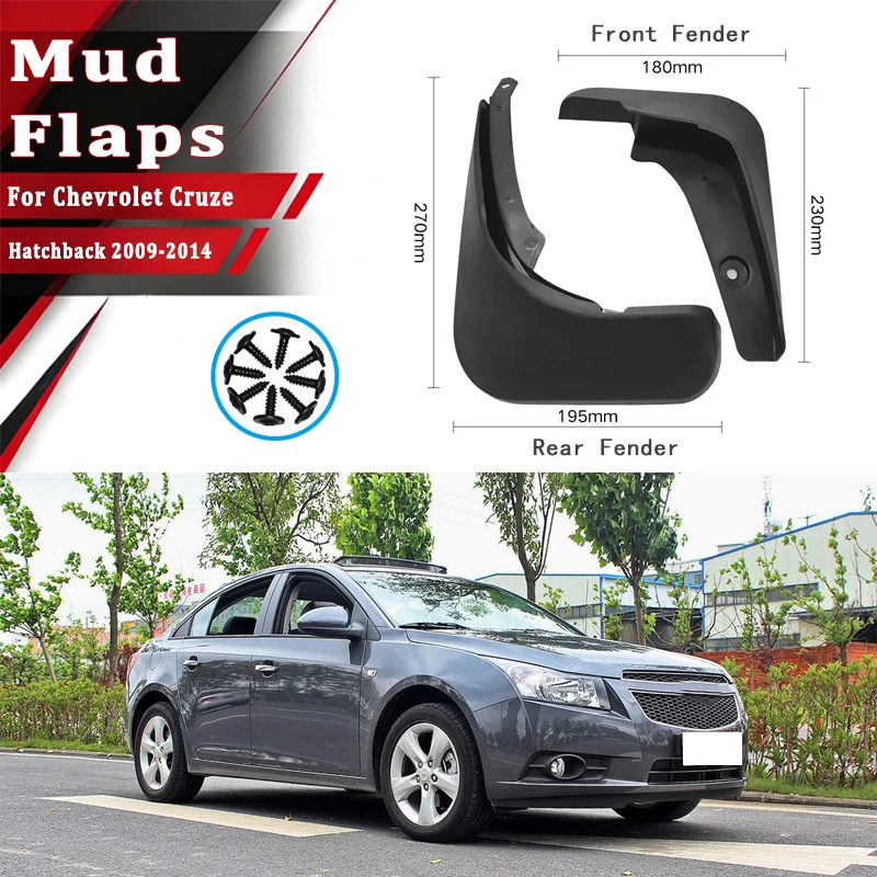 

4pcs Car Mud Flaps Fender for Chevrolet Cruze Hatchback 2009-2014 Automotive Mudguards, Waterproof, Mud Splashing Prevention