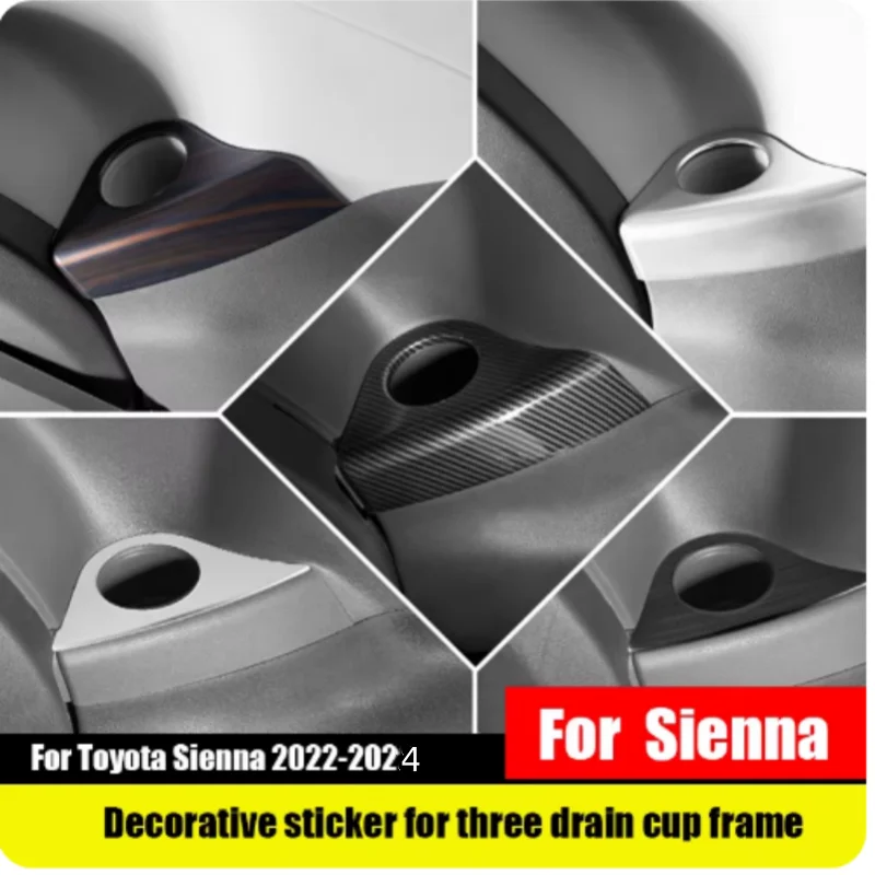 For Toyota Sienna  2022 -2024 Third Row Seat Water Cup Cover Car Interior Accessories Rear Cups Holder Trim Decoration 2PCS