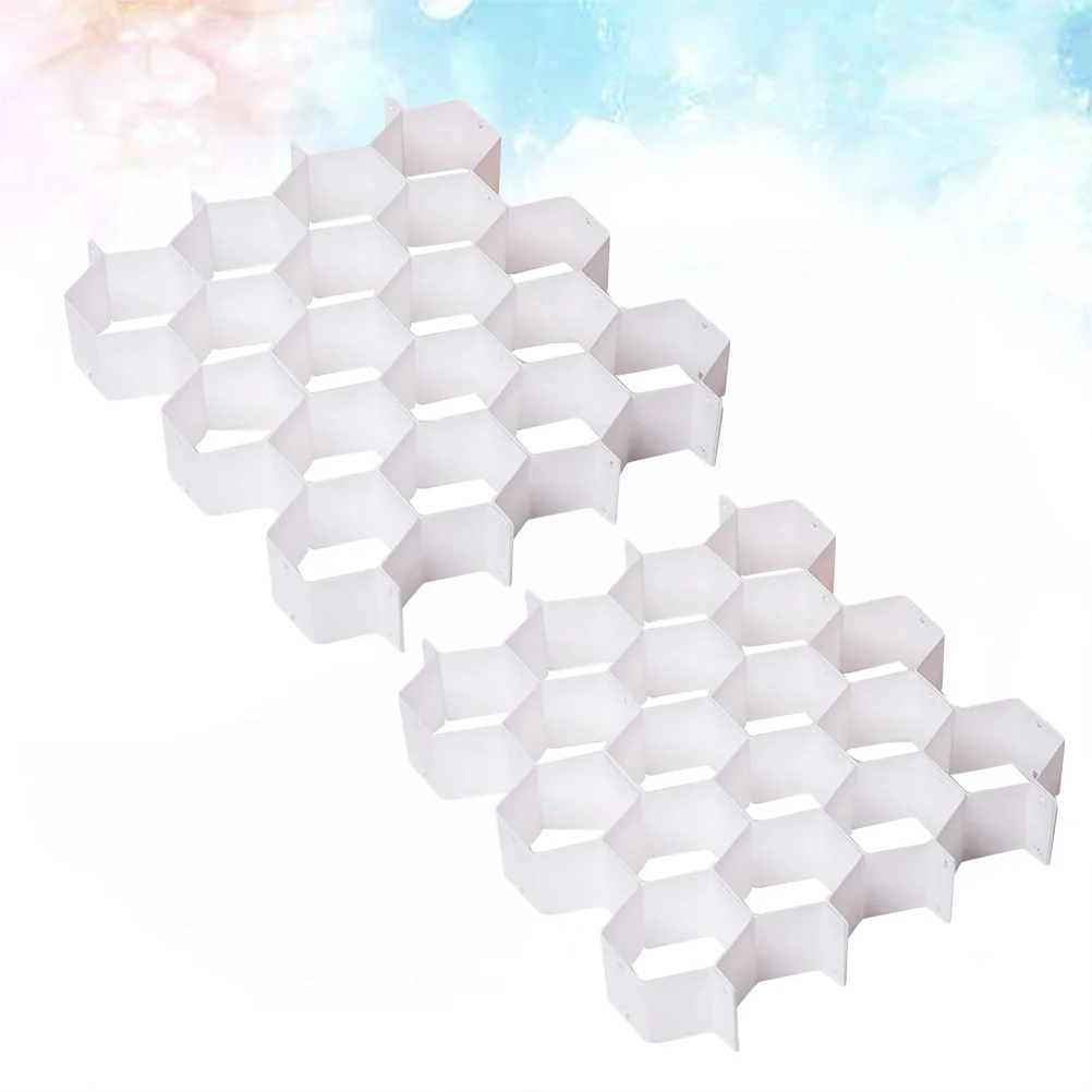 

2set 2Sets Plastic Drawer Divider Honeycomb Design Storage Spacer Free Combination For Socks Underwear Bras Closet Dresser