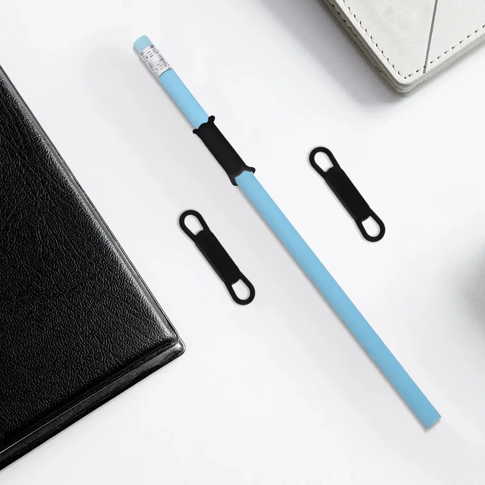 

4pcs/set Easy To Store Magnetic Pen Pencil Holder Vintage Colorful Elastic Band Pen Holder Light Weight Portable