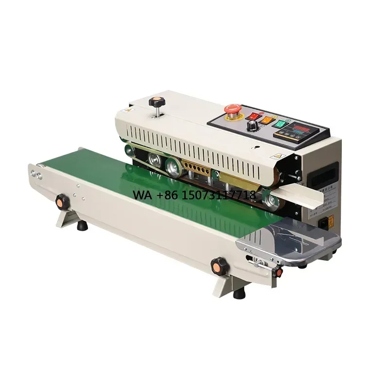 Small Continuous Automatic Mechanical Food Plastic Film Bag Sealing Machine Multifunctional for Carton Commodity Packaging