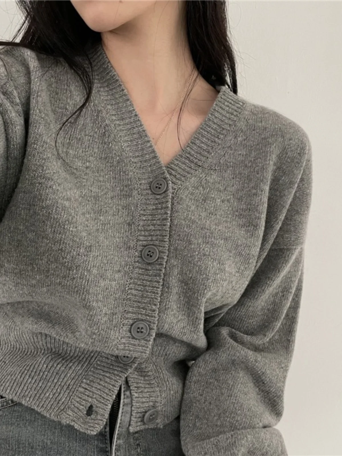 

ay V-Ne Knitted Sweater Coat Women's Faionable Winter Outerwear Thiened ort Waist-Cinching Cardigan Top