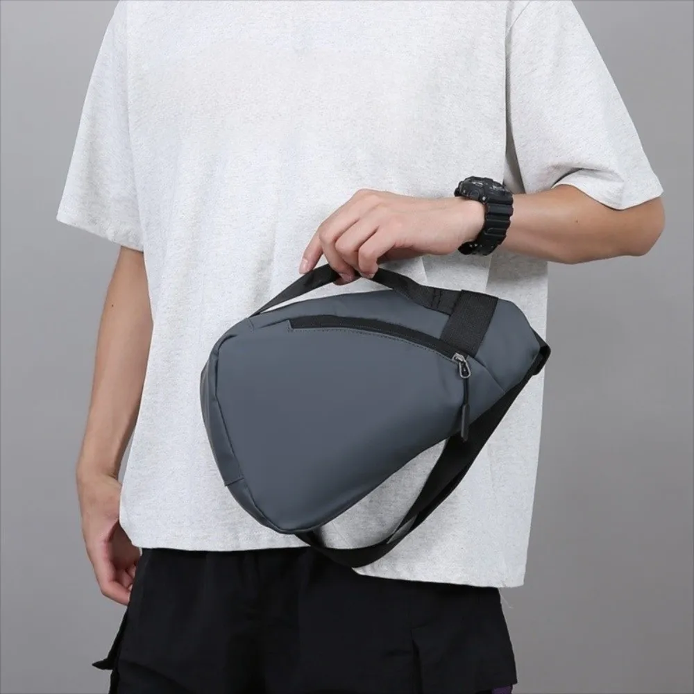 

Простая мужская нагрудная сумка в форме капли, однотонная спортивная сумка на плечо в корейском стиле, многофункциональная сумка через плечо на молнии, велосипедная сумка