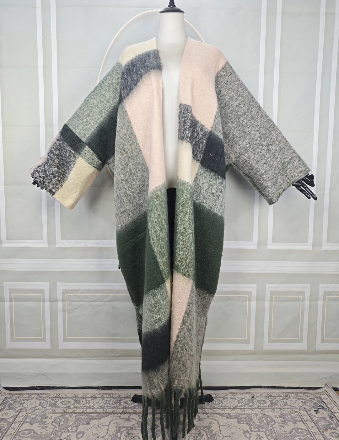 Winter African Female Luxury  Fuzzy Long Cardigans Oversized Elegant Riche Women Full Printed Warm Kimonos Europe Outfits