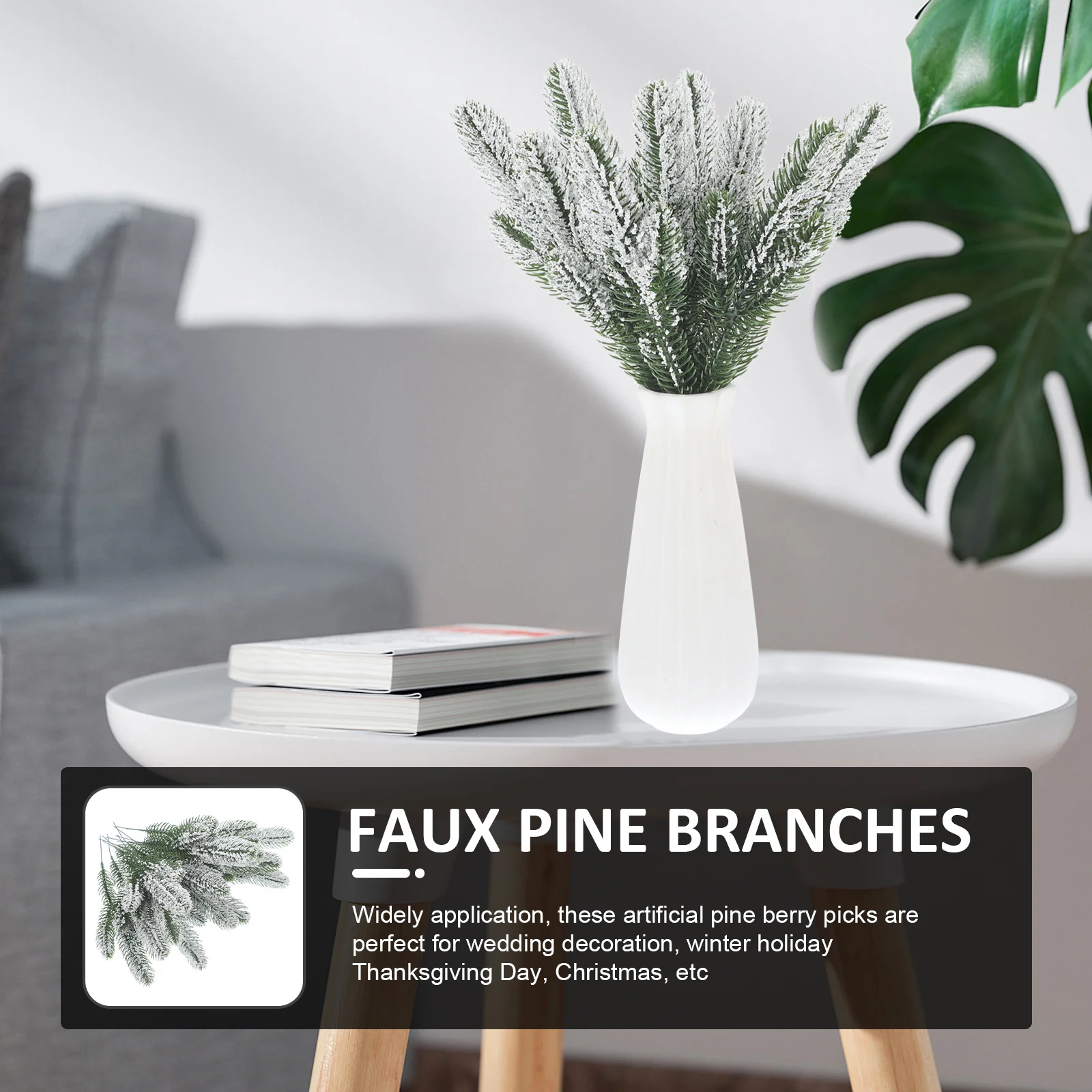 

24Pcs Artificial Pine Needle Picks Realistic Faux Pine Branches Christmas Party Decoration Wreath Adornment Holiday Supplies