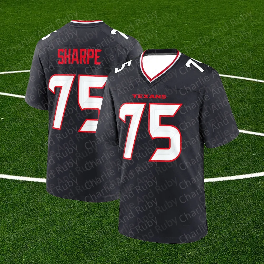 Jersey No.58/75/85 Mctelvin Agim David Sharpe Noah Brown Houston Texans Jersey Black Trend Fashion Clothing Short-Sleeve Tops