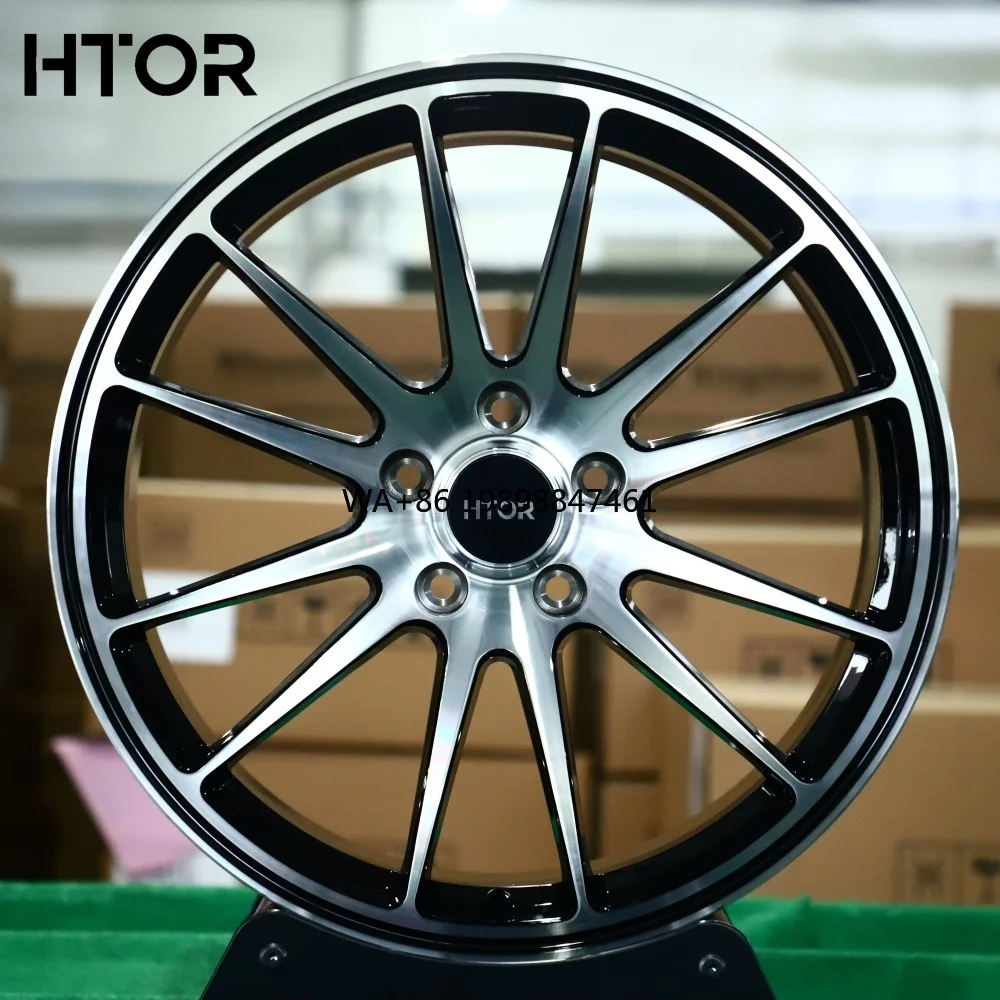 

HTOR Factory Price 5x114.3 5x130 5x120 5x112 5x127 6x139.7 Car Rims 18 19 20 21 22 Inch Gloss Black Machined Face Forged Wheels