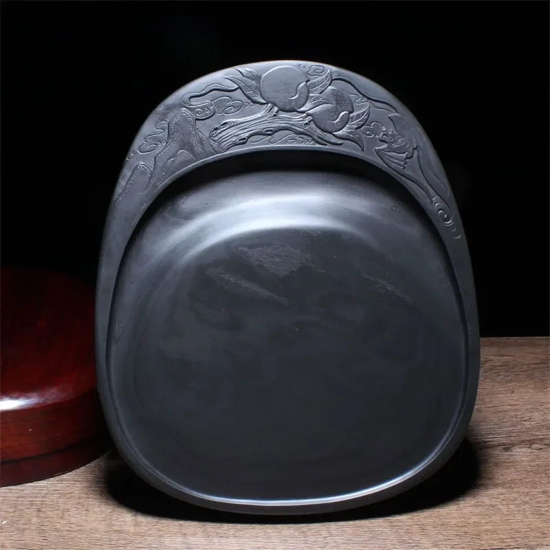 China She Yan Laokeng boutique inkstone She Yan Laokeng eyebrow pattern natural rough stone Fushou Shuangquan practical