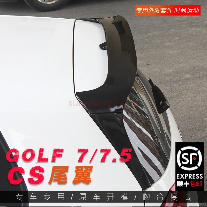 Glossy Black Clubsport Style Carbon Fiber CS Style Rear Roof Spoiler For Volkswagen Golf 7/7.5 GTI R 2014-2020 (GTI only)