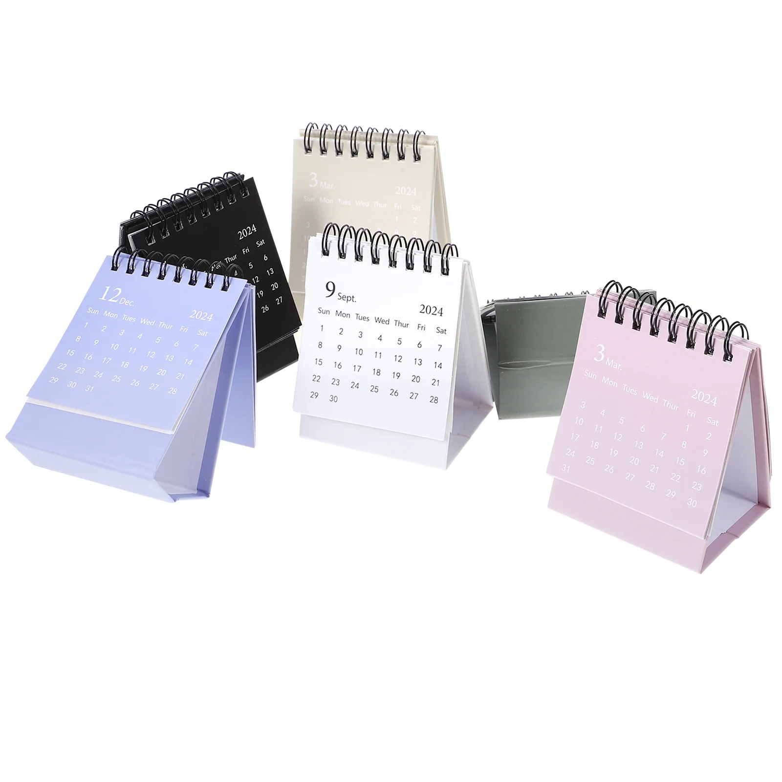 

6Pcs Spiral Binding Calendar Spiral Calendar Miniature Calendar Desktop Calendar for Home Office desk calendar