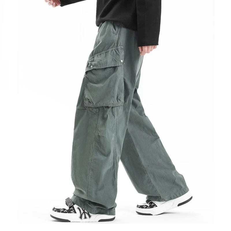 

Men's Trendy Workwear Pants - Breathable Cotton Blend Utility Casual Pants, Minimalist Style, Suitable for Jogging Daily Commute