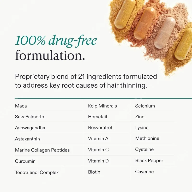 Biotin Collagen Hair Wellness Capsules for Women 45+ Ashwagandha Saw Palmetto Zinc Selenium Vitamin C D Zinc Supplements