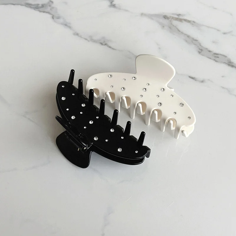1pc new minimalist droplet shaped multi diamond hair clip, versatile and comfortable hair accessory, large shark catching clip