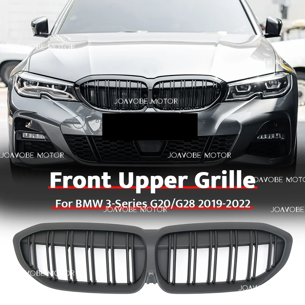 

Матовая черная решетка переднего бампера с двойной линией для BMW 3 серии G20 G21 2019-2022 гг.