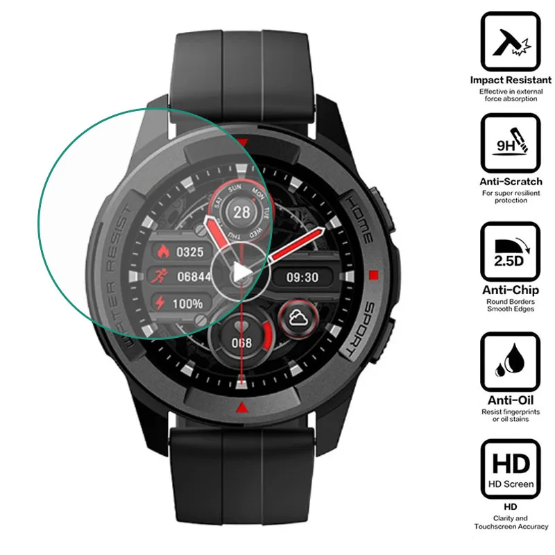 Hard Tempered Glass Smartwatch Protective Film For Mibro X1 Sport Smart Watch Display Screen Protector Full Cover Accessories