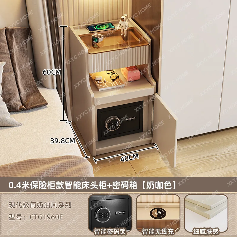 XX  smart bedside table small extremely narrow bedroom with lamp bedside rack mini rechargeable multi-function