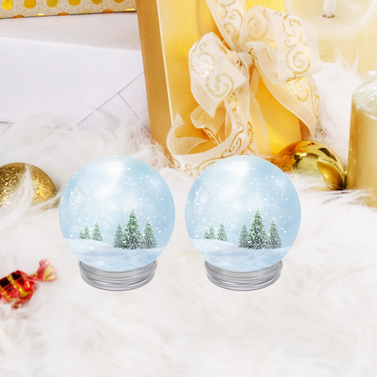 

4Pcs DIY Snow Globe Clear Plastic Globes Empty Water Globes Christmas Crafts Xmas Supplies DIY Making Snow Globe