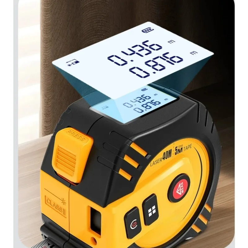 Rechargeable Laser Measuring Tape LCD Display Units Switchable Laser Rangefinder for Building Design