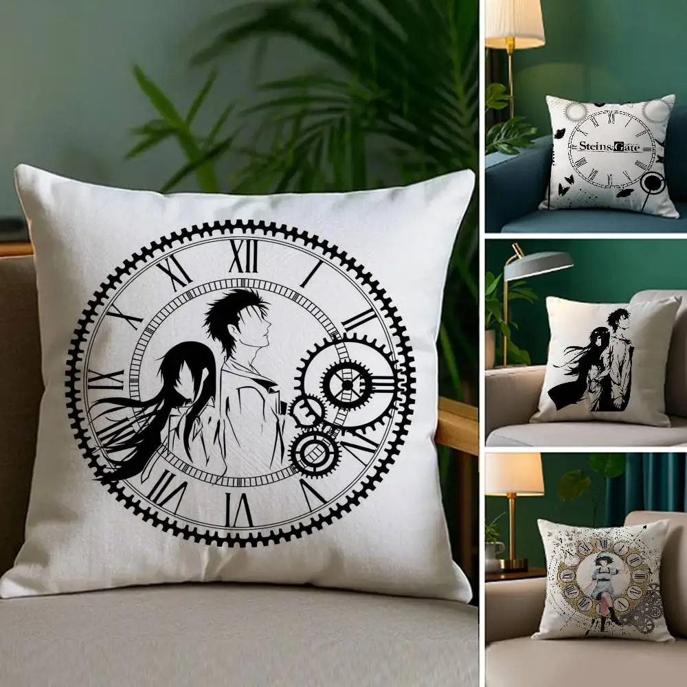 

Наволочка в стиле аниме S-Steins Gate, плюшевая ткань, мягкий двухсторонний чехол для диванной подушки с принтом, наволочки