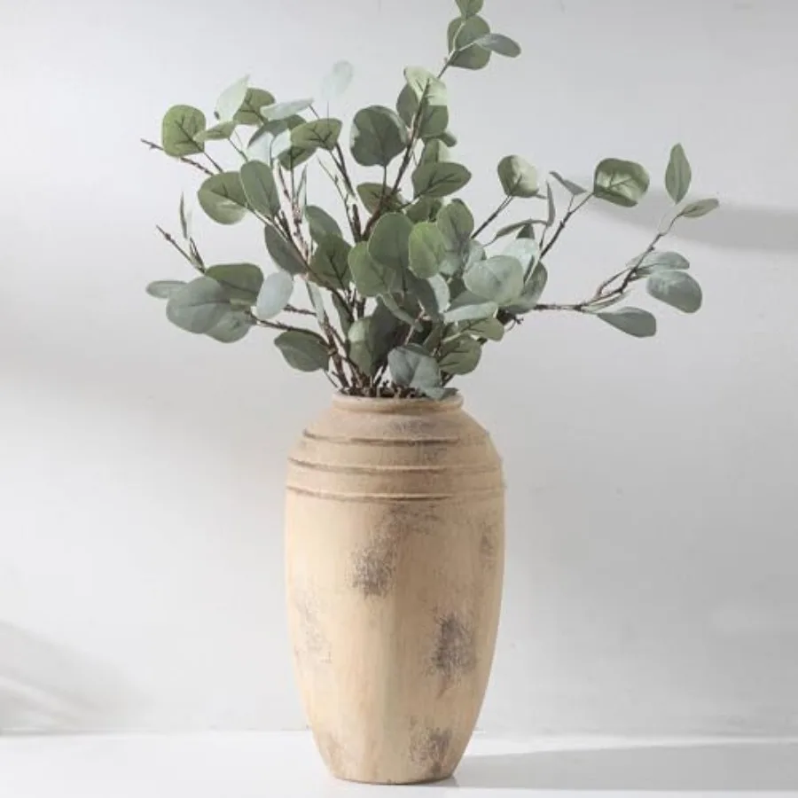 

Керамическая ваза для цветов с ручками, высотой 12 дюймов, для центральных композиций, большие декоративные терракотовые вазы в стиле фермерского дома, рустик-стиль.