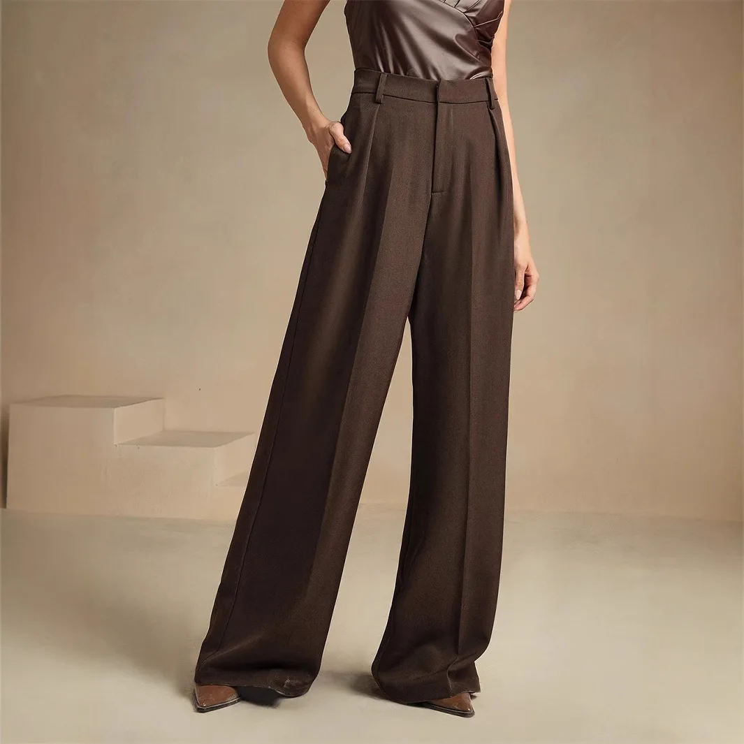 Casual Loose Pants Suitable for Business and Casual Wear Wolfeel 2026 Women's Wide Leg Pants with European and American Style